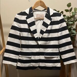 Banana Republic Black and White Striped Blazer